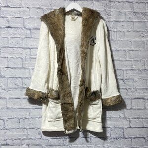 Pottery Barn Teen Cream and Brown Teddy robe